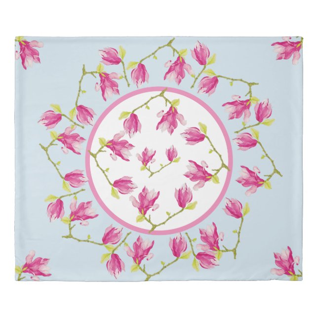 Tulip Magnolias on a Duvet Cover (Front)