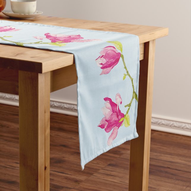 Tulip Magnolias on a Table Runner (In Situ)