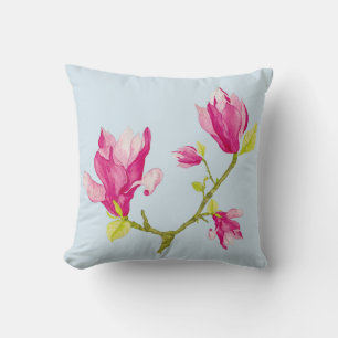 Tulip Magnolias on a Throw Pillow