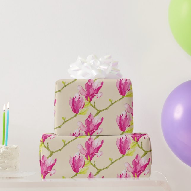 Tulip Magnolias on Wrapping Paper (Party Gifts)