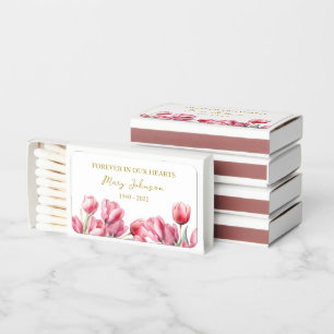 Tulip Memorial Funeral Favor Matchboxes