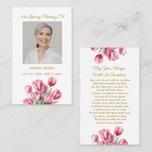 Tulip Memorial Photo Funeral Prayer Card