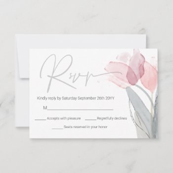 Tulip Modern Minimalist Elegant Typography Rsvp Invitation by rusticwedding at Zazzle