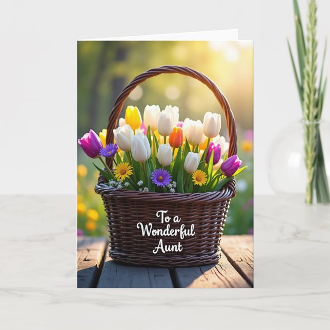 Tulip Mothers Day Basket Card (Front)