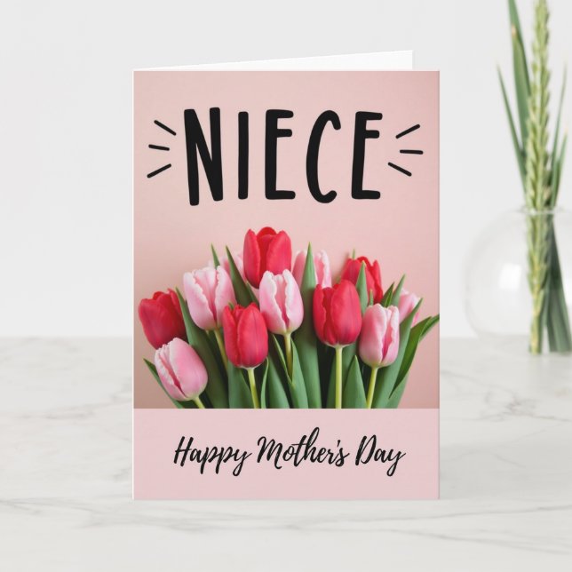 Tulip Mothers Day Card For Niece (Front)