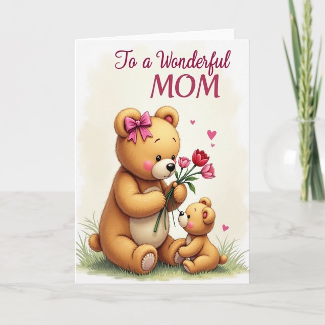 Tulip Mothers Day Plushies Card (Front)