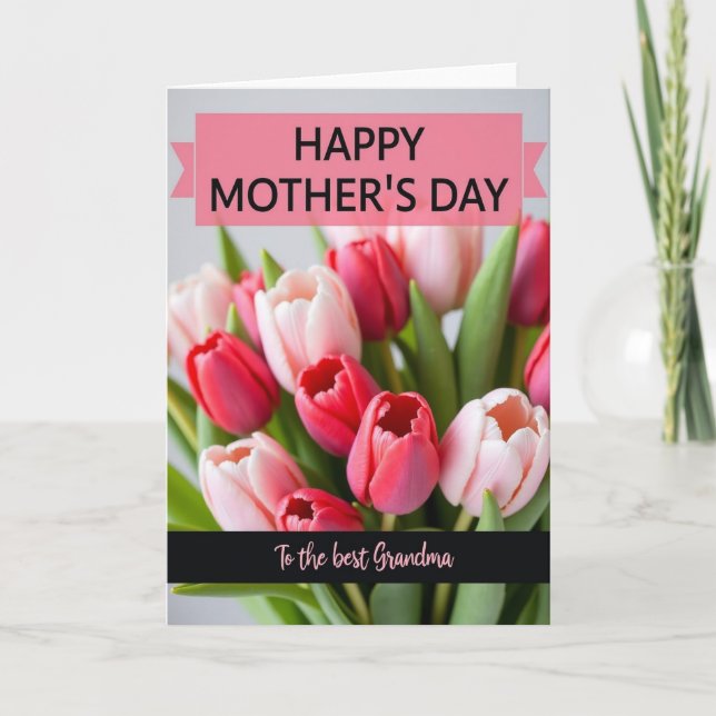Tulip Mothers Day Wishes Card (Front)