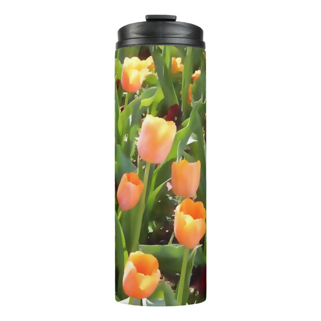 Tulip Orange Field Thermal Tumbler (Front)
