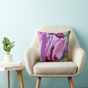 Tulip Painting - Double Sided Throw Pillow