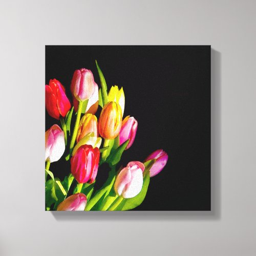 Tulip Painting _ Original Flower Art Canvas Print