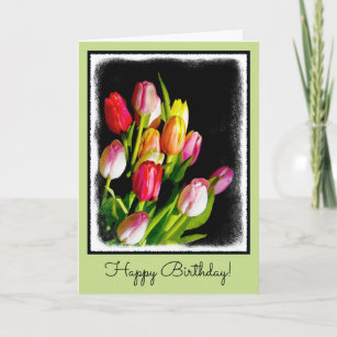 Tulip Painting - Original Flower Art Card