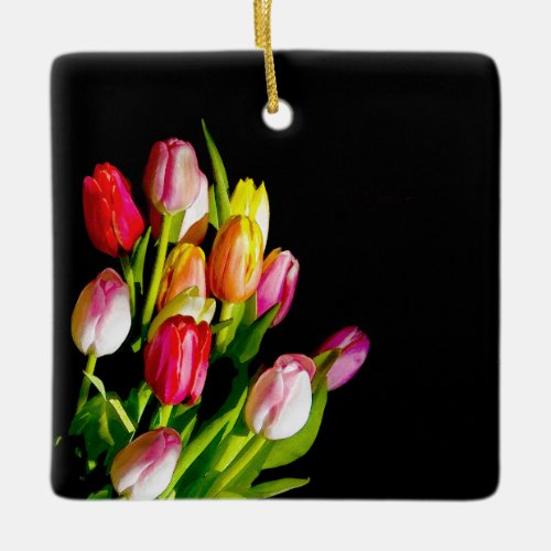 Tulip Painting _ Original Flower Art Ceramic Ornament