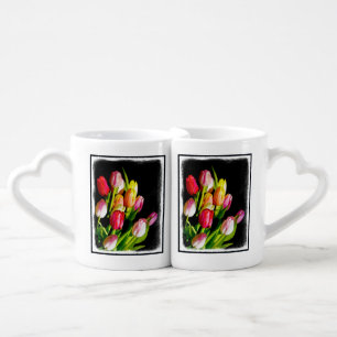 Tulip Painting - Original Flower Art Coffee Mug Set