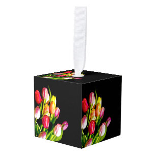 Tulip Painting - Original Flower Art Cube Ornament