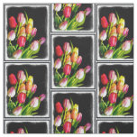 Tulip Painting - Original Flower Art Fabric
