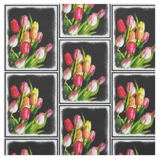 Tulip Painting - Original Flower Art Fabric