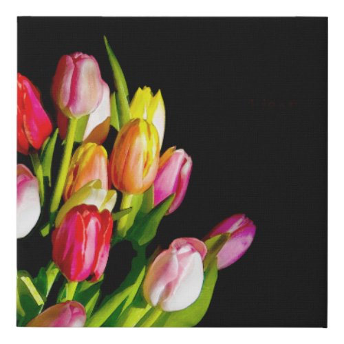 Tulip Painting _ Original Flower Art Faux Canvas Print