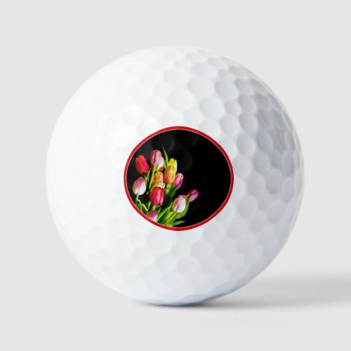 Tulip Painting _ Original Flower Art Golf Balls