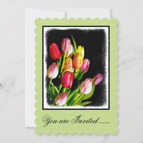 Tulip Painting _ Original Flower Art Invitation
