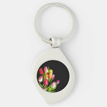 Tulip Painting - Original Flower Art Keychain by alpendesigns at Zazzle