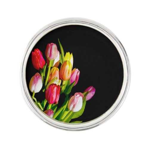 Tulip Painting _ Original Flower Art Lapel Pin
