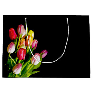 Tulip Painting - Original Flower Art Large Gift Bag