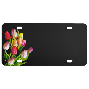 Tulip Painting - Original Flower Art License Plate