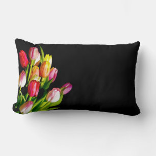 Tulip Painting - Original Flower Art Lumbar Pillow