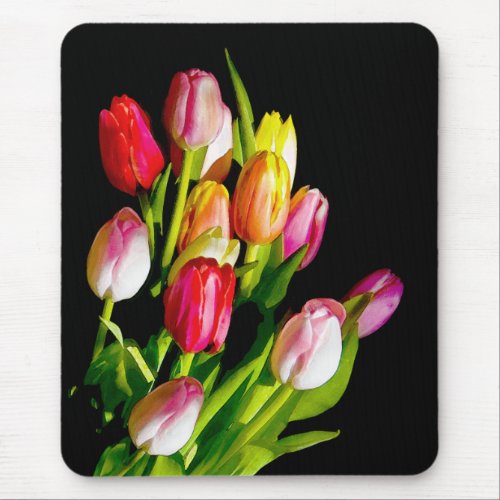 Tulip Painting _ Original Flower Art Mouse Pad