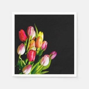 Tulip Painting - Original Flower Art Napkins