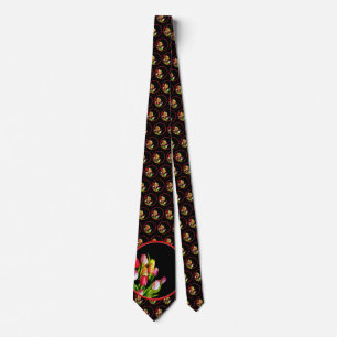 Tulip Painting - Original Flower Art Neck Tie