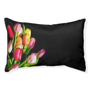 Tulip Painting - Original Flower Art Pet Bed