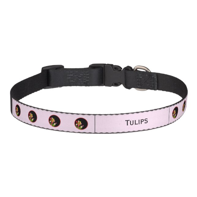 Tulip Painting - Original Flower Art Pet Collar (Front)