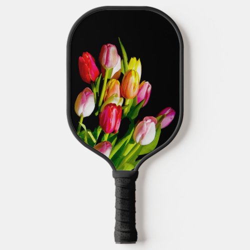 Tulip Painting _ Original Flower Art Pickleball Paddle