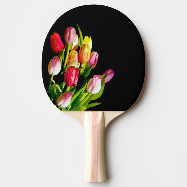 Tulip Painting - Original Flower Art Ping-Pong Paddle (Front)