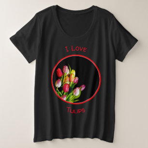 Tulip Painting - Original Flower Art Plus Size T-Shirt