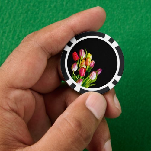 Tulip Painting _ Original Flower Art Poker Chips