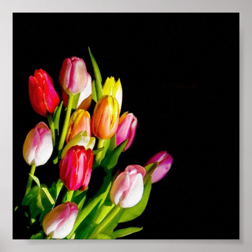 Tulip Painting _ Original Flower Art Poster