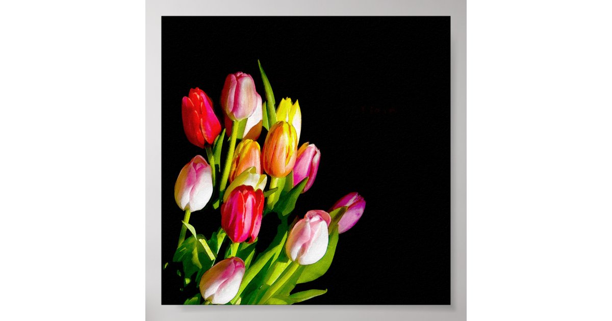 Tulip Painting - Original Flower Art Poster | Zazzle