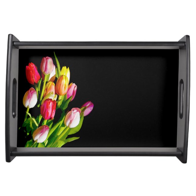 Tulip Painting - Original Flower Art Serving Tray (Front)