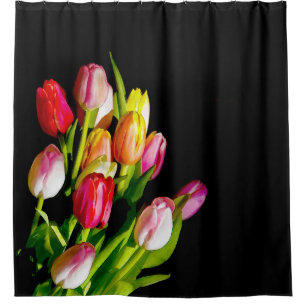 Tulip Painting - Original Flower Art Shower Curtain