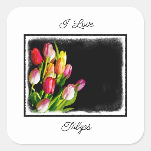 Tulip Painting _ Original Flower Art Square Sticker