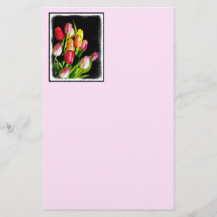 Tulip Painting - Original Flower Art Stationery