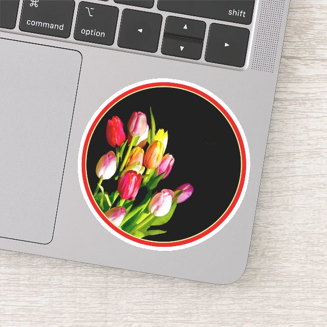 Tulip Painting - Original Flower Art Sticker (Detail)