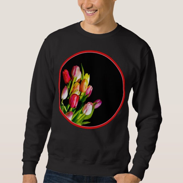 Tulip Painting - Original Flower Art Sweatshirt (Front)