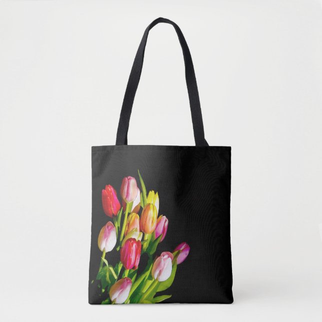 Tulip Painting - Original Flower Art Tote Bag (Front)