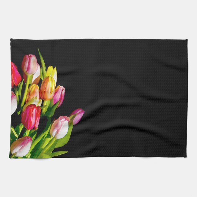 Tulip Painting - Original Flower Art Towel (Horizontal)