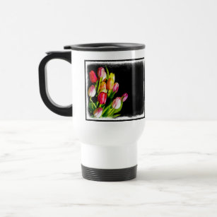 Tulip Painting - Original Flower Art Travel Mug