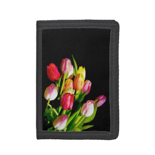 Tulip Painting - Original Flower Art Tri-fold Wallet