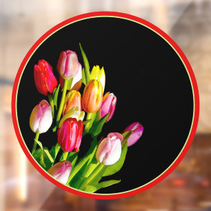 Tulip Painting - Original Flower Art Window Cling